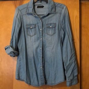 Denim button down